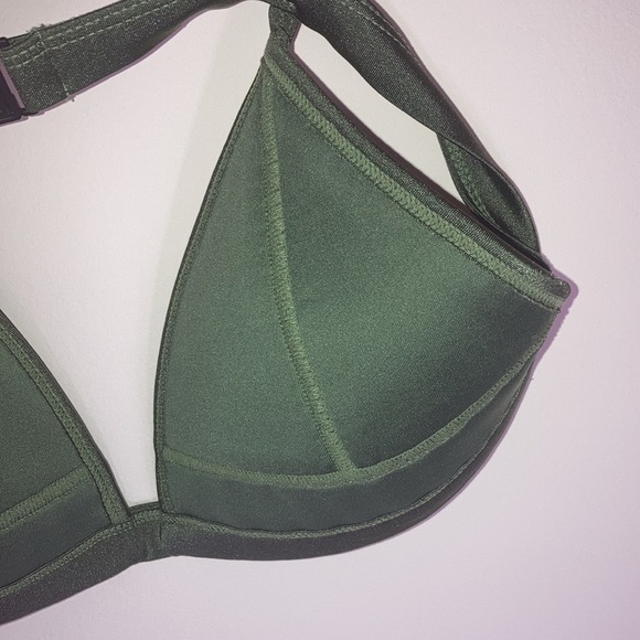 TRIANGL | Coco Crochet Neoprene Bikini Top in Green - Picture 10 of 16